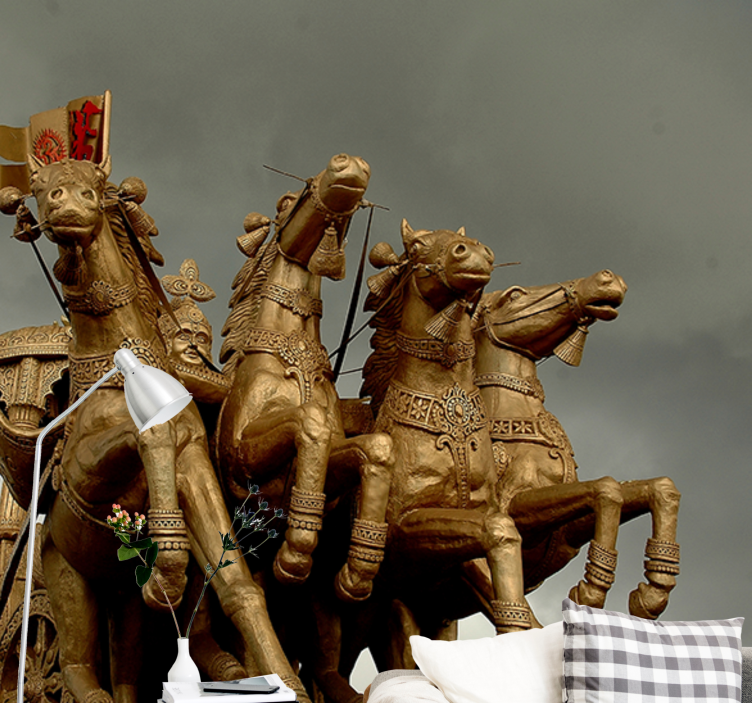 차량 벽 벽화 역사적인 전차 말 - TenStickers