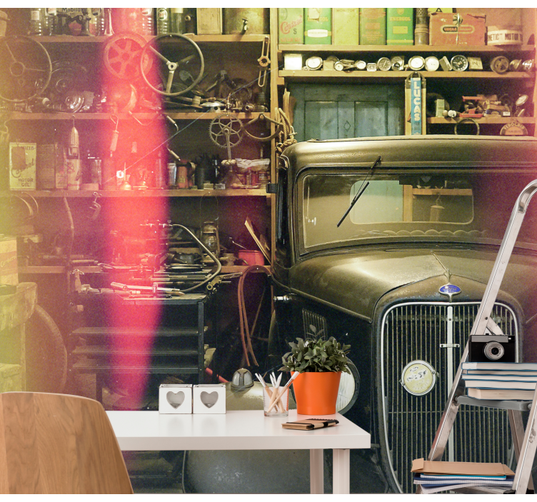 차량 벽 벽화 빈티지 자동차 전시관 - TenStickers