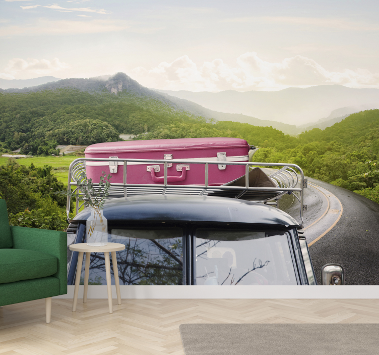 차량 벽 벽화 빈티지 여행가방 모험 - TenStickers