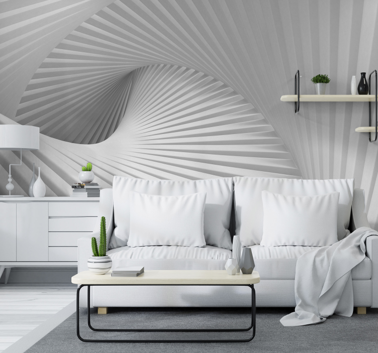 계단의 파도 3d 벽 벽화 - TenStickers