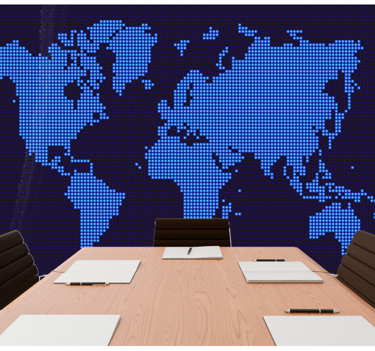 세계지도 벽 벽화 픽셀화된 세계 지도 - TenStickers