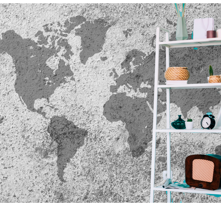 세계지도 벽 벽화 예술적인 지구본 지도 - TenStickers