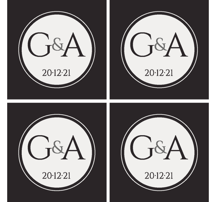 개인 클래식 웨딩 코스터 - TenStickers