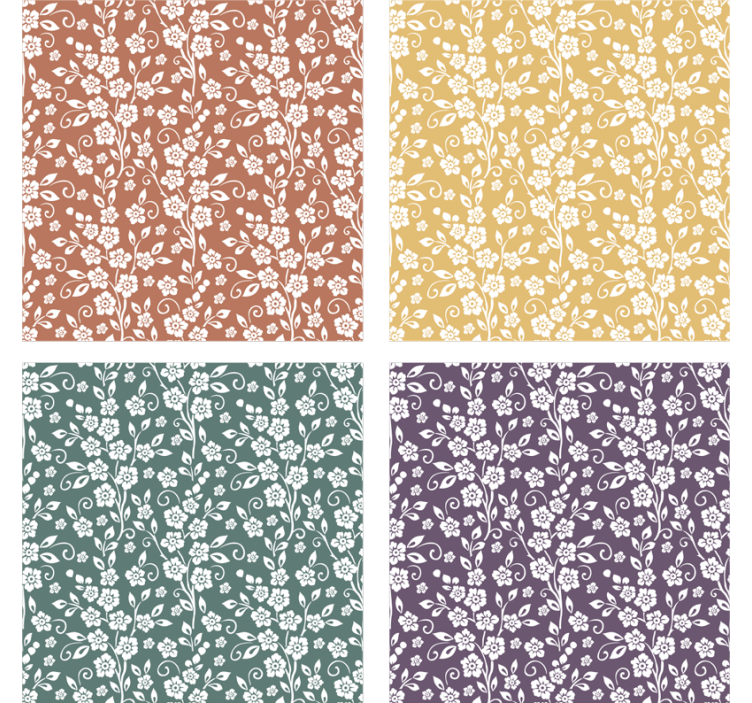 우아한 꽃 패턴 코스터 - TenStickers