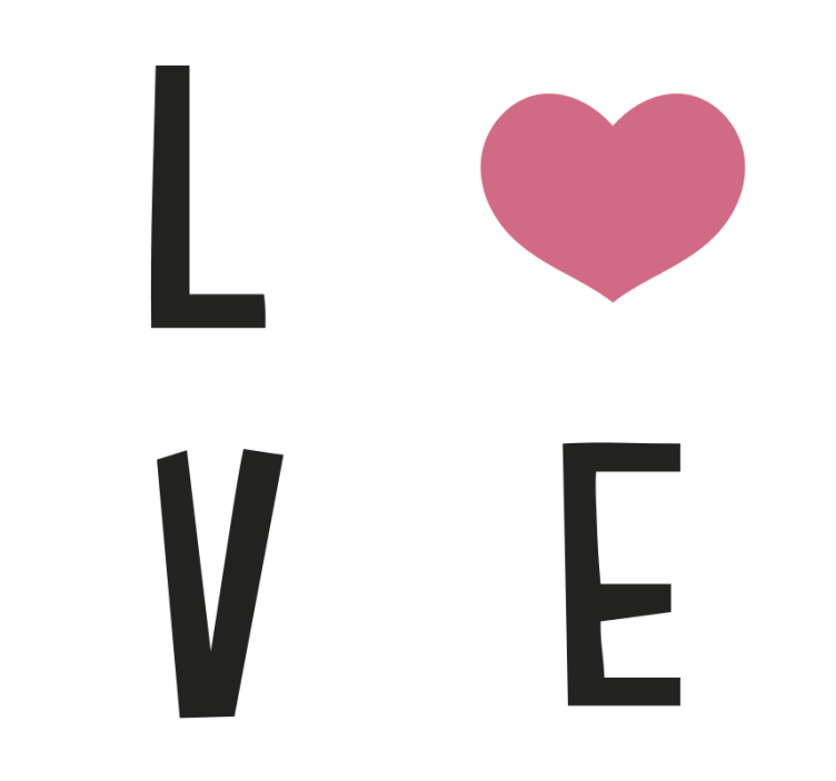 사랑 텍스트 현대 코스터 - TenStickers