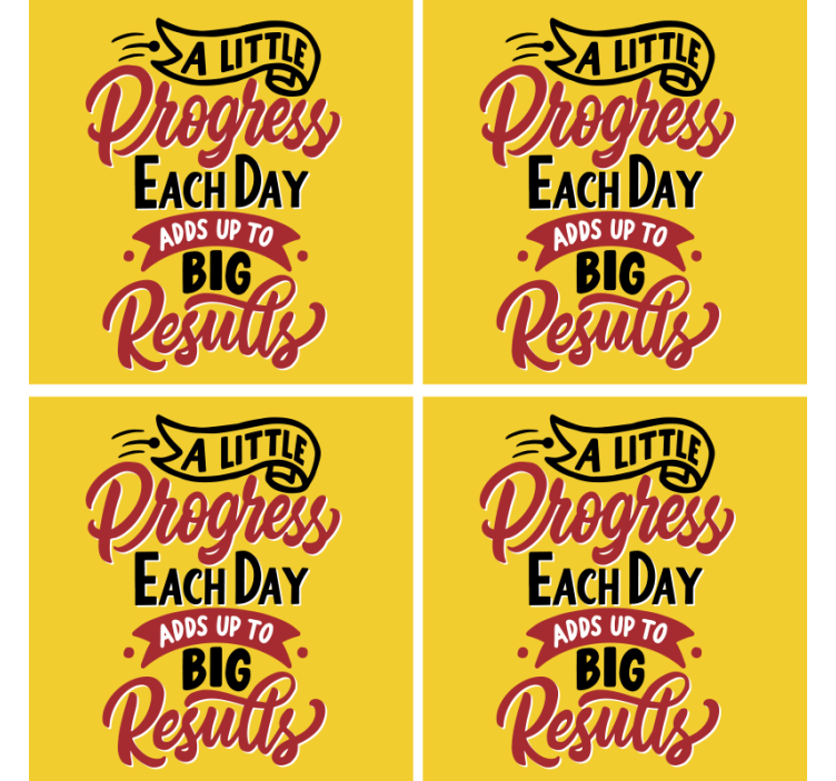 쉼표가 거꾸로 된 컵 받침 동기 부여 문구 아트 - TenStickers