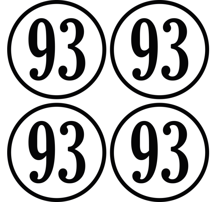 맞춤형 번호 라운드 맞춤 코스터 - TenStickers