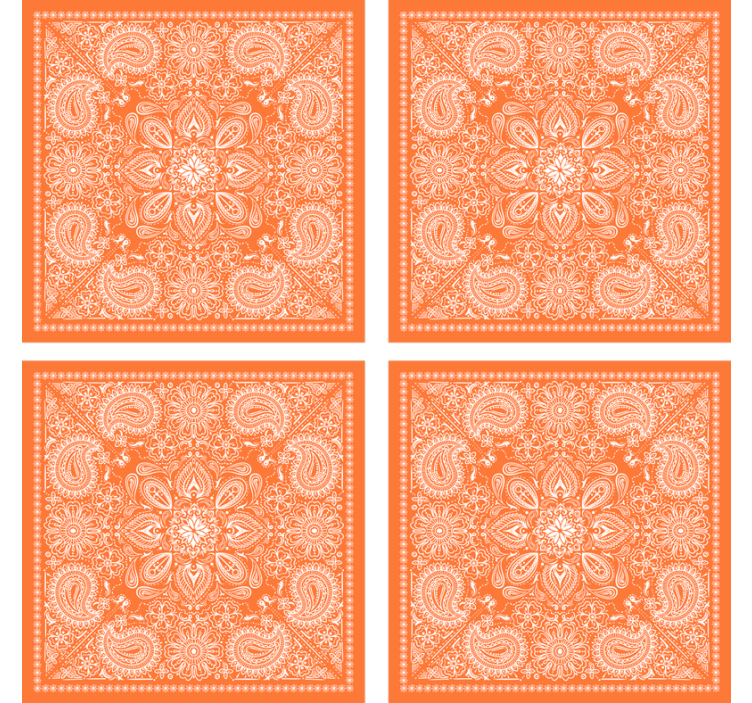 텍스처 효과 텀블러 디테일한 페이즐리 모티프 - TenStickers