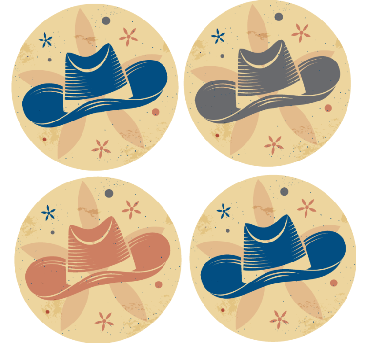 기발한 컵 받침 스타일리시한 모자 무늬 - TenStickers