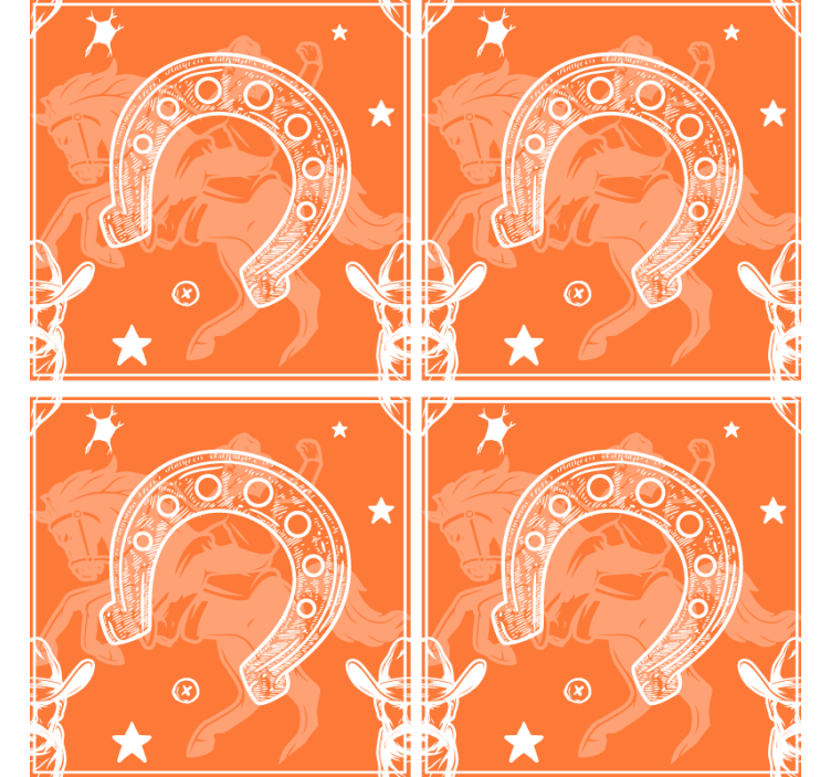 기발한 컵 받침 시골스러운 말굽 디자인 - TenStickers