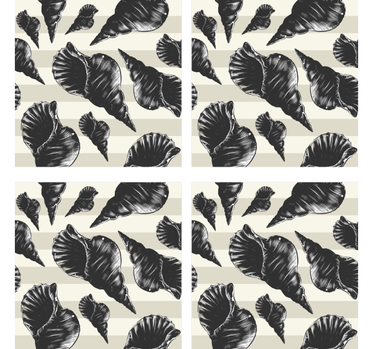 텍스처 효과 텀블러 우아한 조개 패턴 - TenStickers