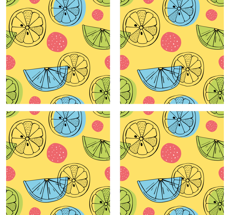 기발한 컵 받침 다채로운 감귤 패턴 - TenStickers