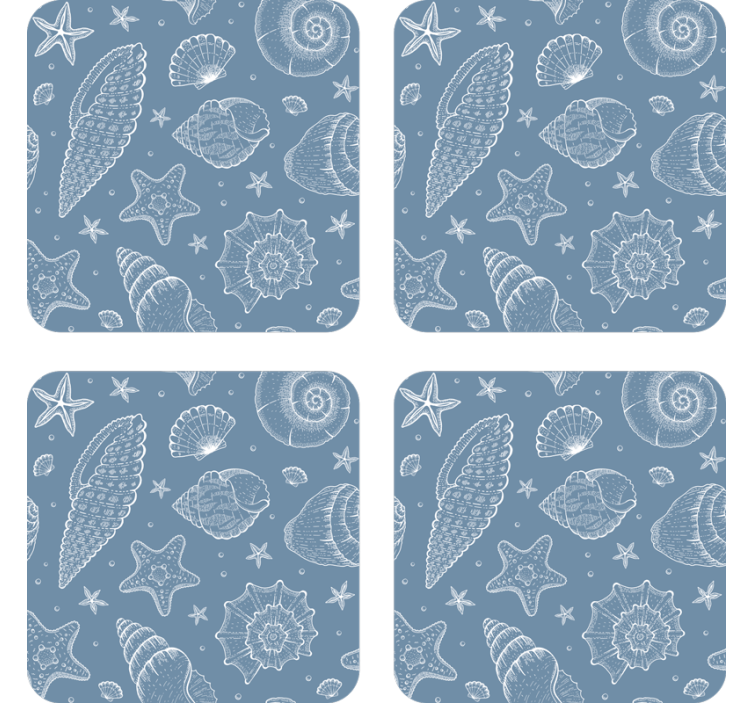 기발한 컵 받침 조개와 별 무늬 - TenStickers