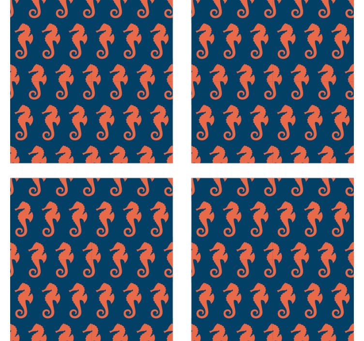 기발한 컵 받침 해마 패턴 표면 - TenStickers