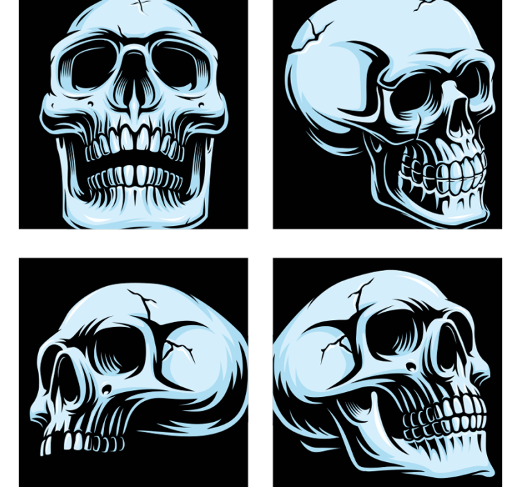 큰 해골 코스터 할로윈 - TenStickers