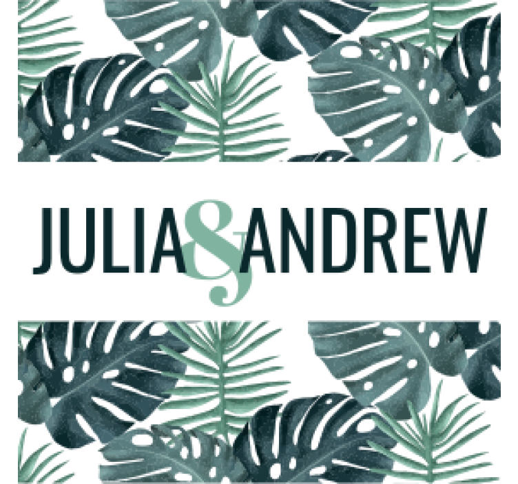 결혼식용 컵 받침 열대잎 패턴 - TenStickers