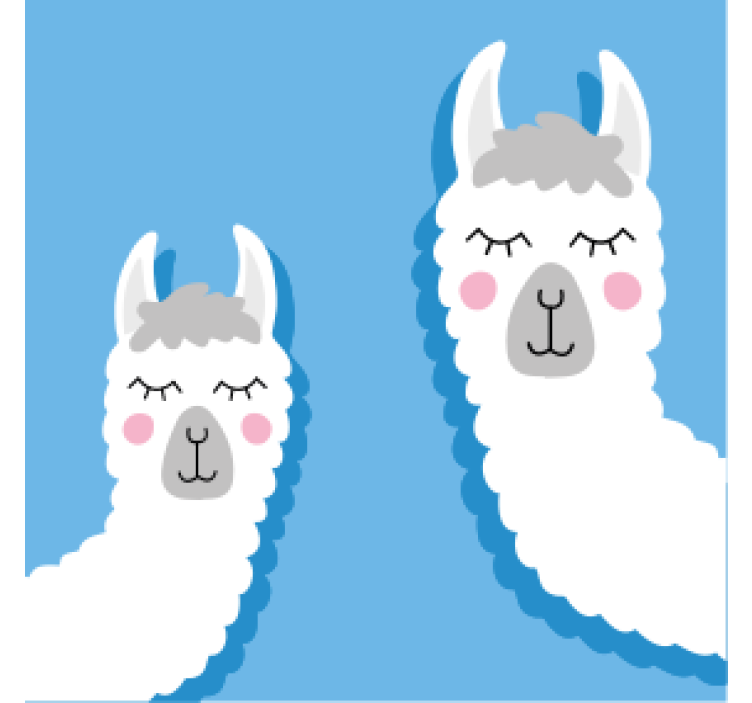 라마 얼굴 음료 컵 받침 - TenStickers