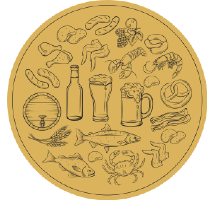 맥주 매트 컵 받침 음식과 음료 아이콘 - TenStickers