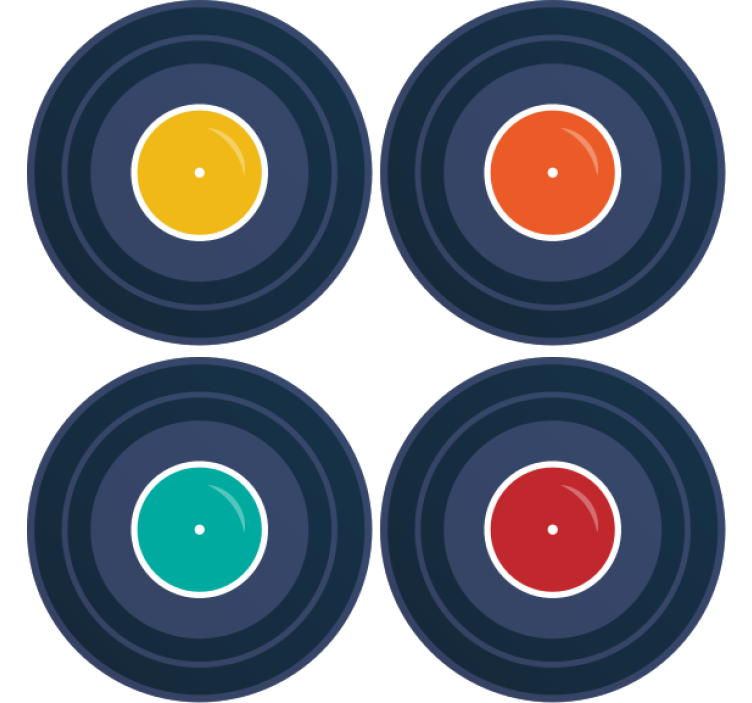 기발한 컵 받침 다채로운 비닐 영감 - TenStickers