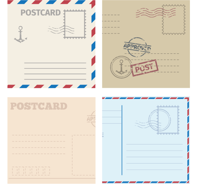 모던 포스트 분지 빈티지 엽서 디자인 - TenStickers