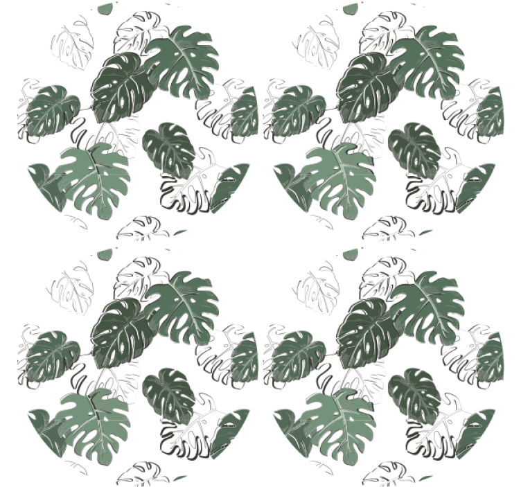 Monstera deliciosa 코너 더 많은 컵 받침 - TenStickers