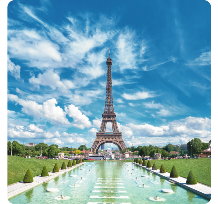 모던 포스트 분지 에펠탑 풍경 - TenStickers