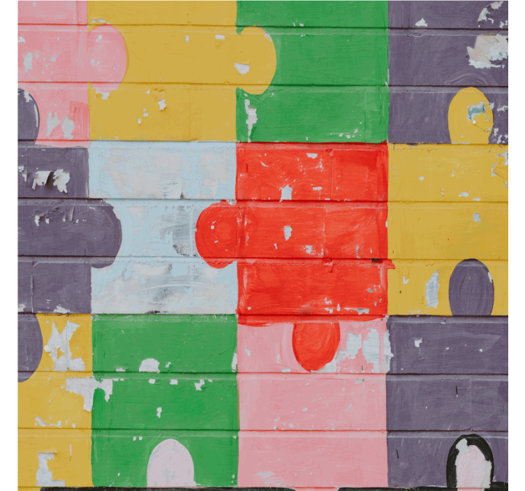 기발한 컵 받침 다채로운 퍼즐 패턴 - TenStickers