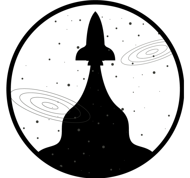 비행 로켓 디자인 현대 코스터 - TenStickers