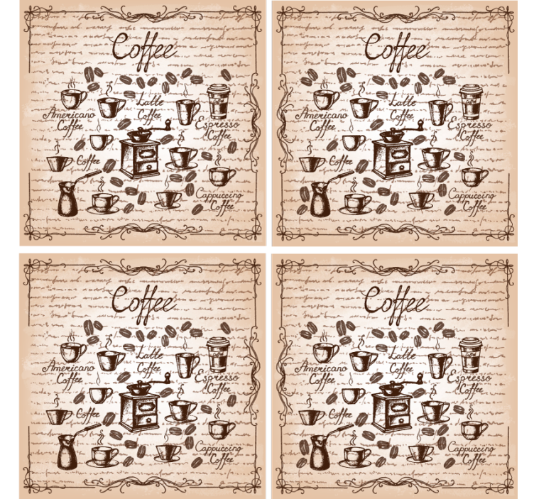 맞춤형 포스트글라스 커피 종류 일러스트레이션 - TenStickers