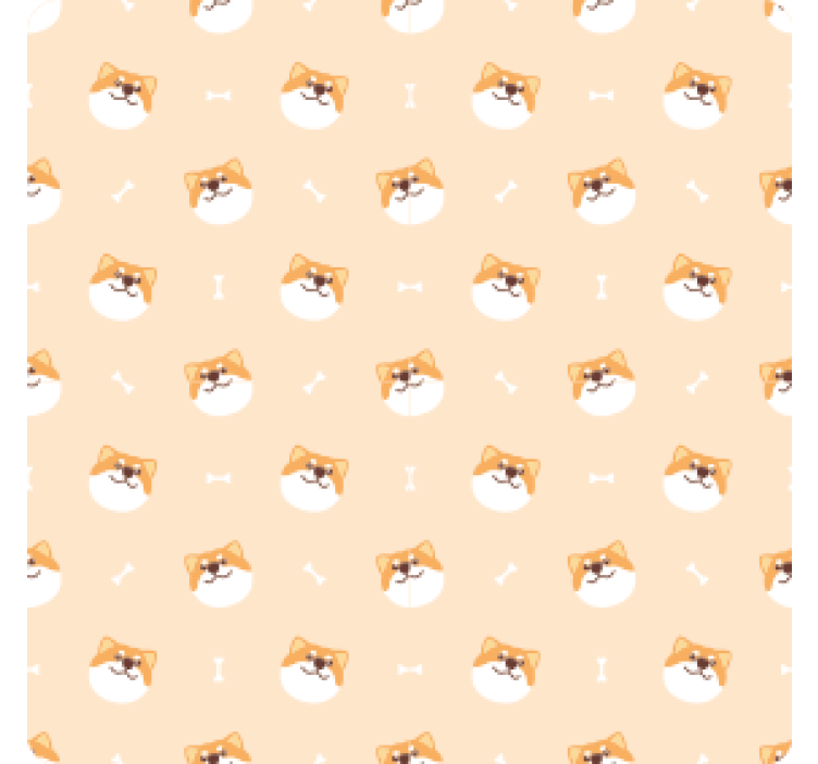 모던 포스트 분지 기분 좋은 강아지 얼굴 패턴 - TenStickers