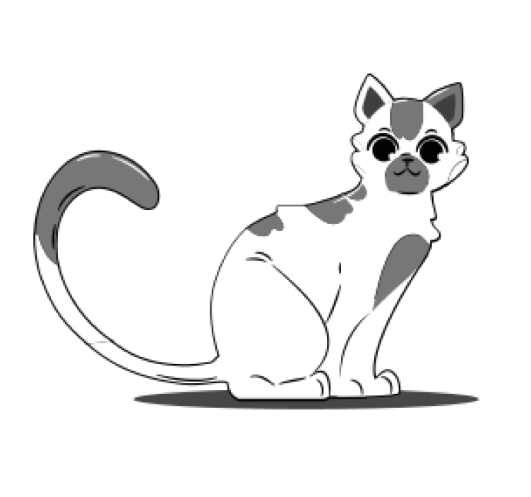 모던 포스트 분지 귀여운 고양이 피규어 - TenStickers