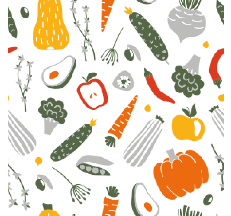 모던 포스트 분지 다채로운 채소 패턴 - TenStickers