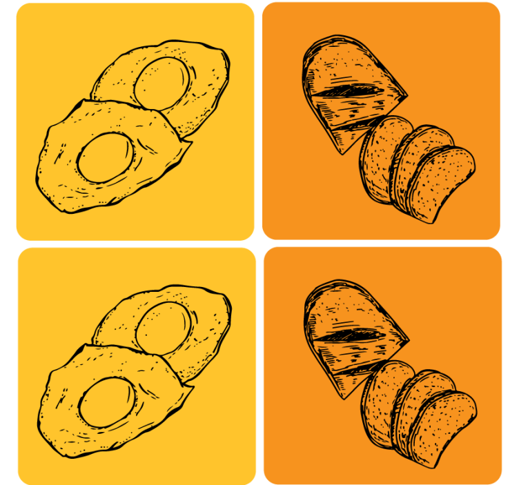 모던 포스트 분지 아보카도와 빵 슬라이스 - TenStickers