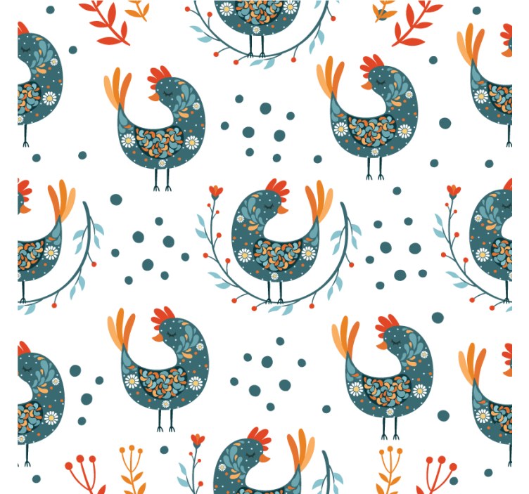 기발한 컵 받침 기발한 닭 패턴 - TenStickers