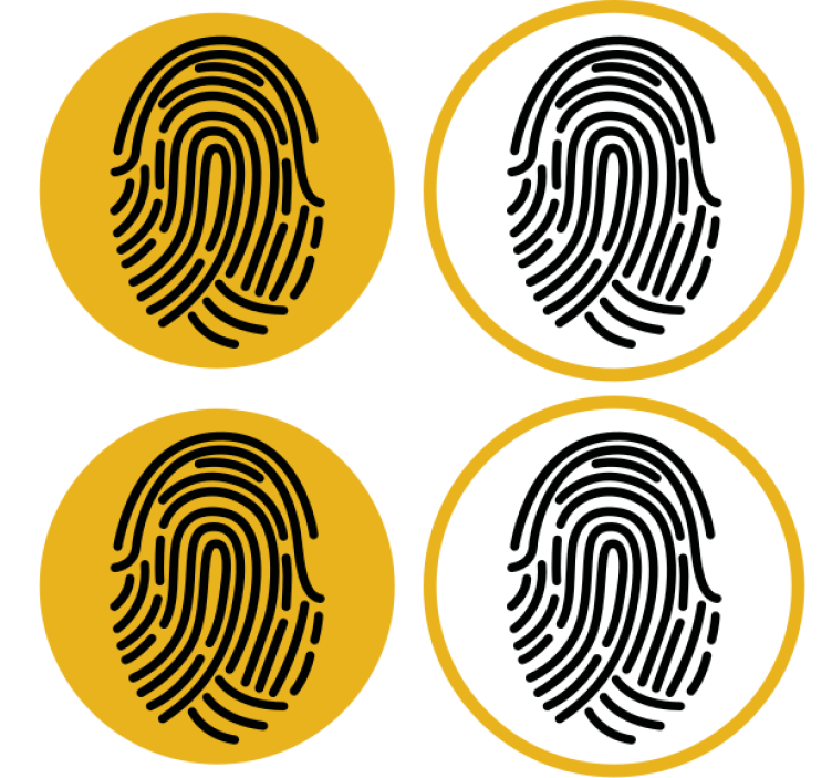 기발한 컵 받침 독특한 지문 모티프 - TenStickers