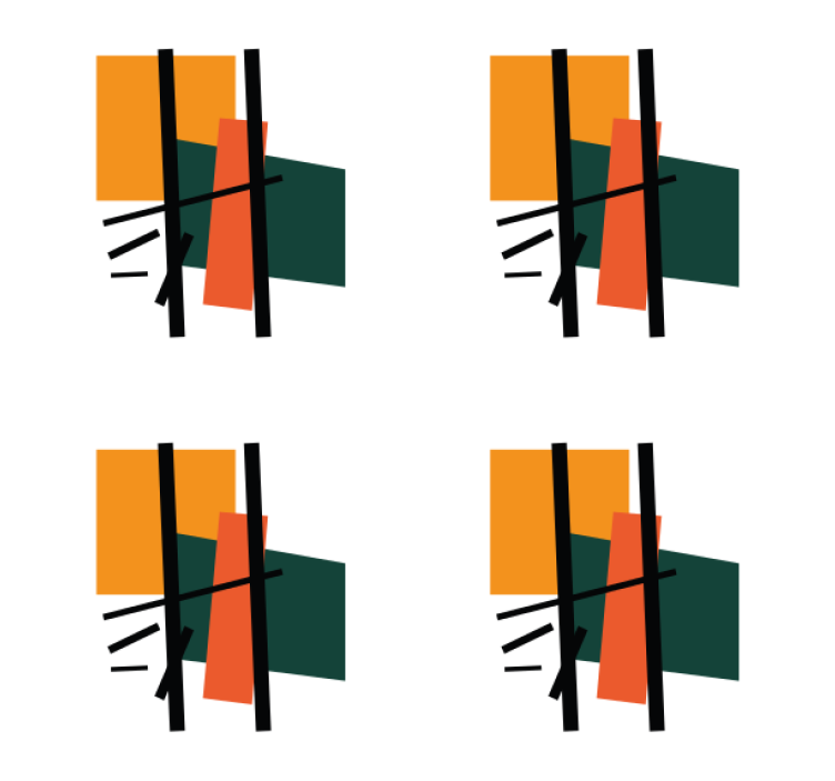 모던 포스트 분지 추상 기하학적 형태 - TenStickers