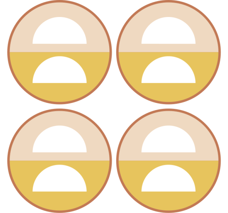 기발한 컵 받침 기하학적 반원 디자인 - TenStickers