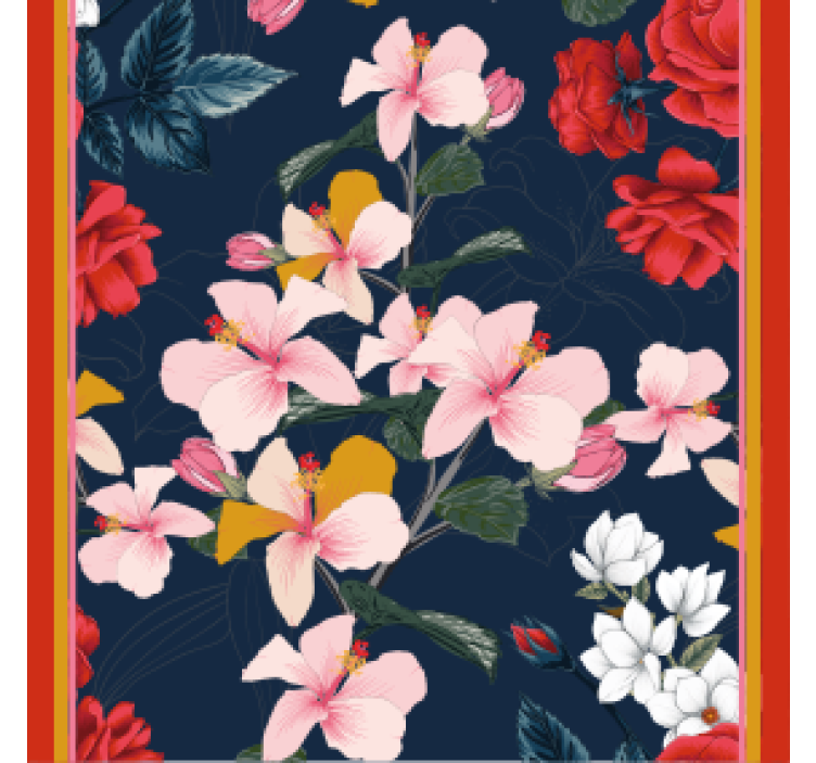 기발한 컵 받침 열대 꽃무늬 - TenStickers