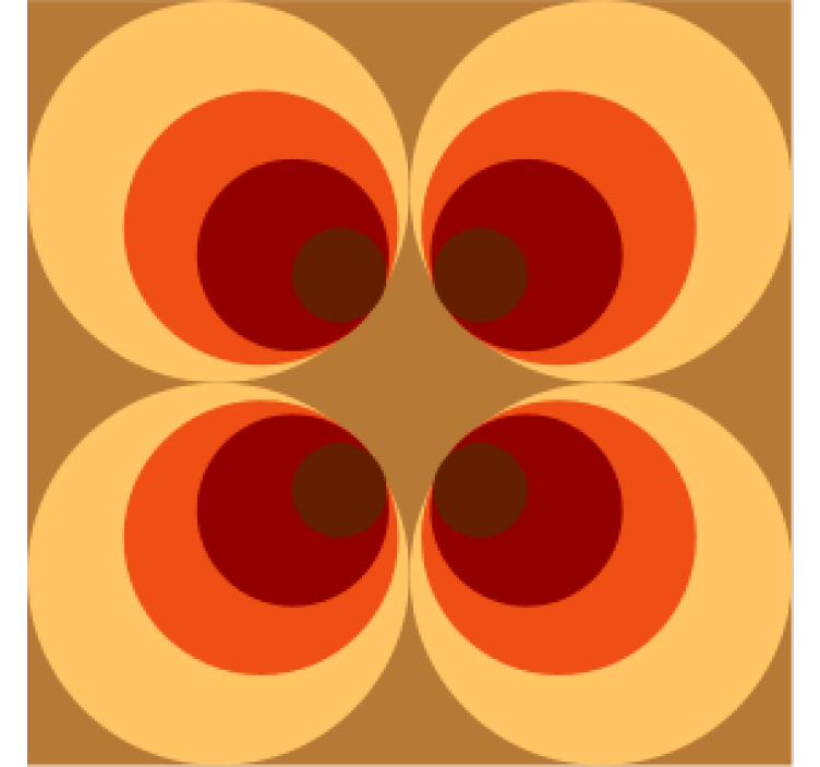 오렌지 톤 서클 빈티지 코스터 - TenStickers