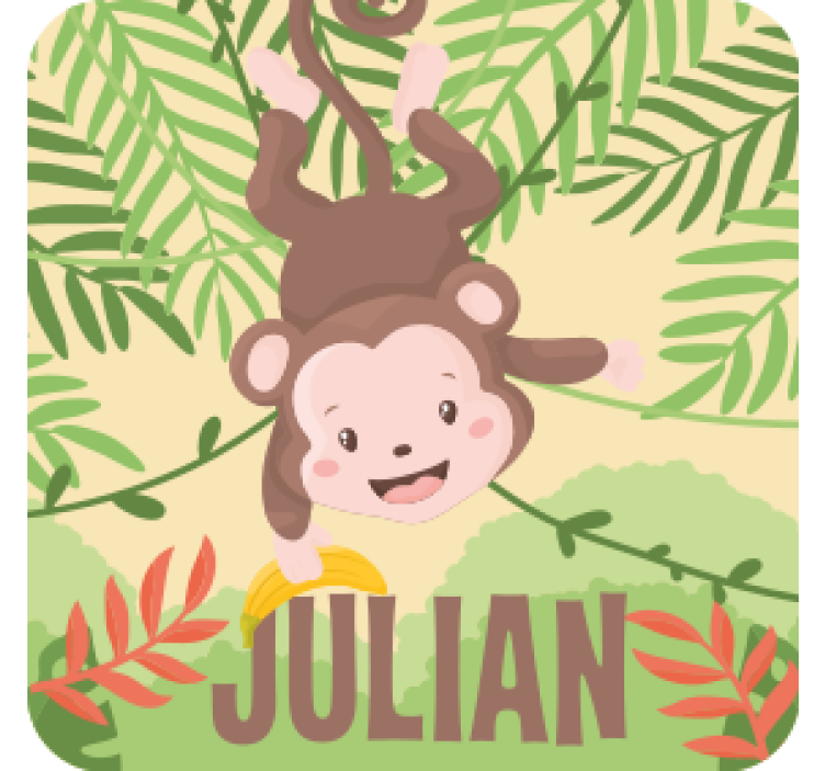 기발한 컵 받침 장난스러운 원숭이 디자인 - TenStickers