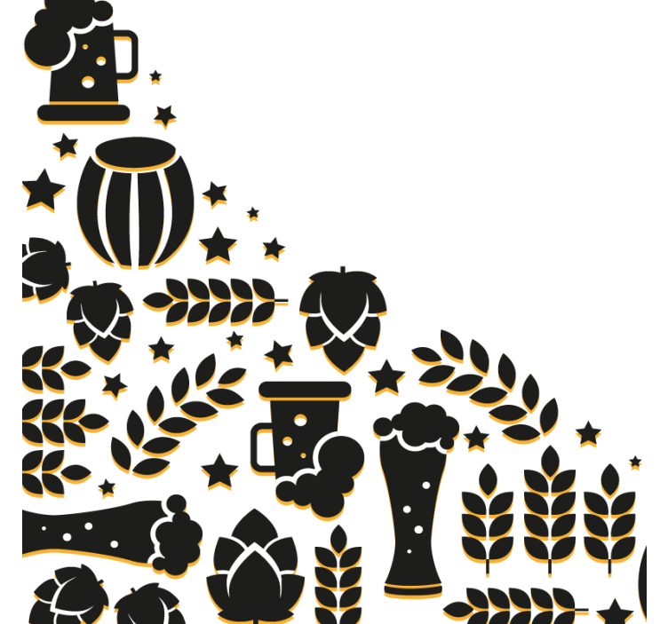 맥주 매트 컵 받침 맥주 요소 구성 - TenStickers