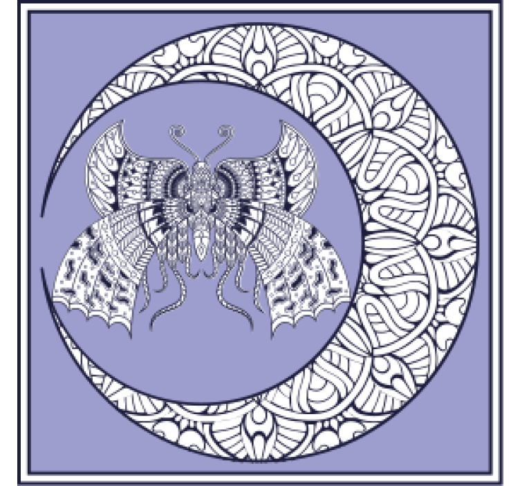 기발한 컵 받침 복잡한 나비 엠블럼 - TenStickers