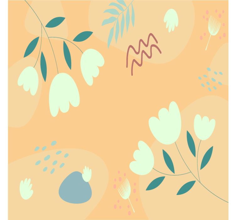 모던 포스트 분지 꽃무늬 미니멀 패턴 - TenStickers