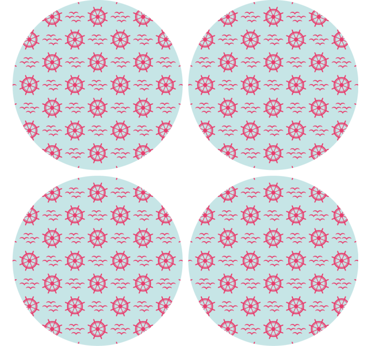 기발한 컵 받침 해양 바퀴 패턴 - TenStickers