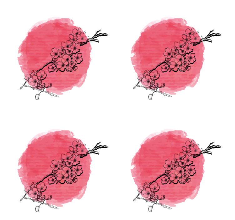 일본 벚꽃 빈티지 코스터 - TenStickers