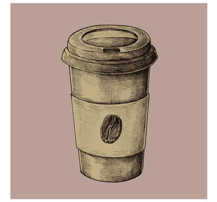 빈티지 포도 수확 후 일러스트 커피컵 - TenStickers