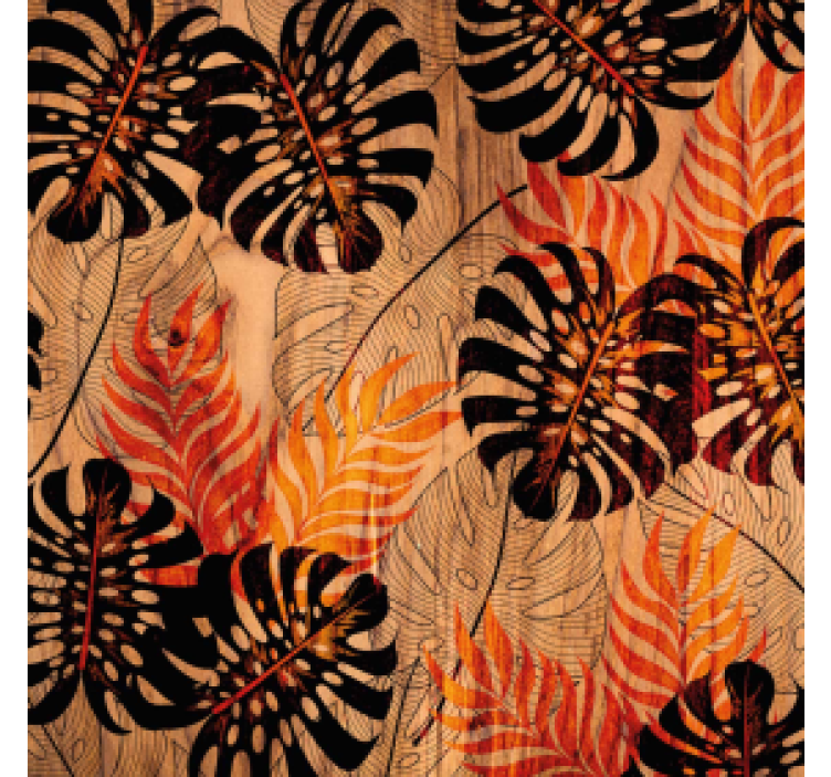 텍스처 효과 텀블러 열대 식물 패턴 - TenStickers