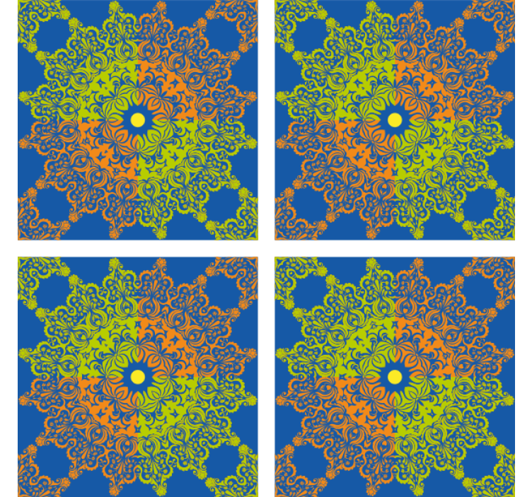 타일 효과 컵 받침 다채로운 만다라 패턴 - TenStickers