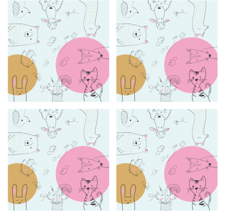 기발한 컵 받침 기발한 동물 일러스트 - TenStickers