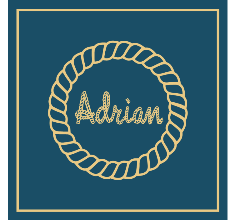 맞춤형 포스트글라스 로프 서클 모노그램 - TenStickers